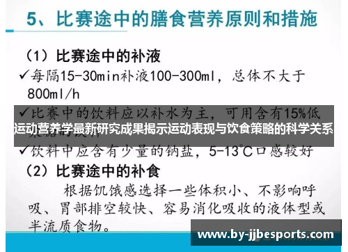 运动营养学最新研究成果揭示运动表现与饮食策略的科学关系 运动营养学最新研究成果揭示运动表现与饮食策略的科学关系